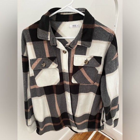 Ardene checkered flannel different shades of brown soft fabric. - Picture 1 of 2